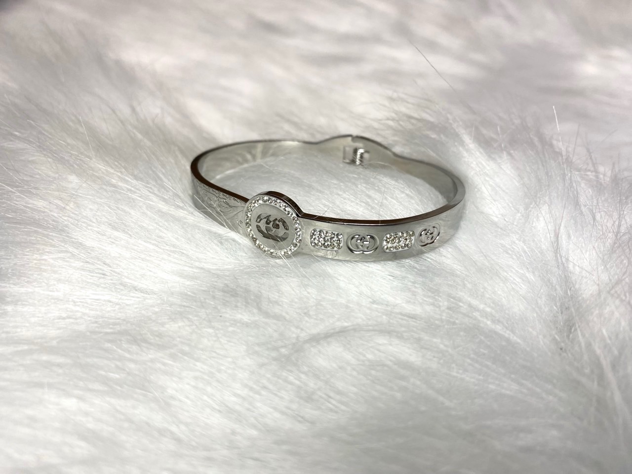 구찌 실버 인터로킹 빈티지 팔찌