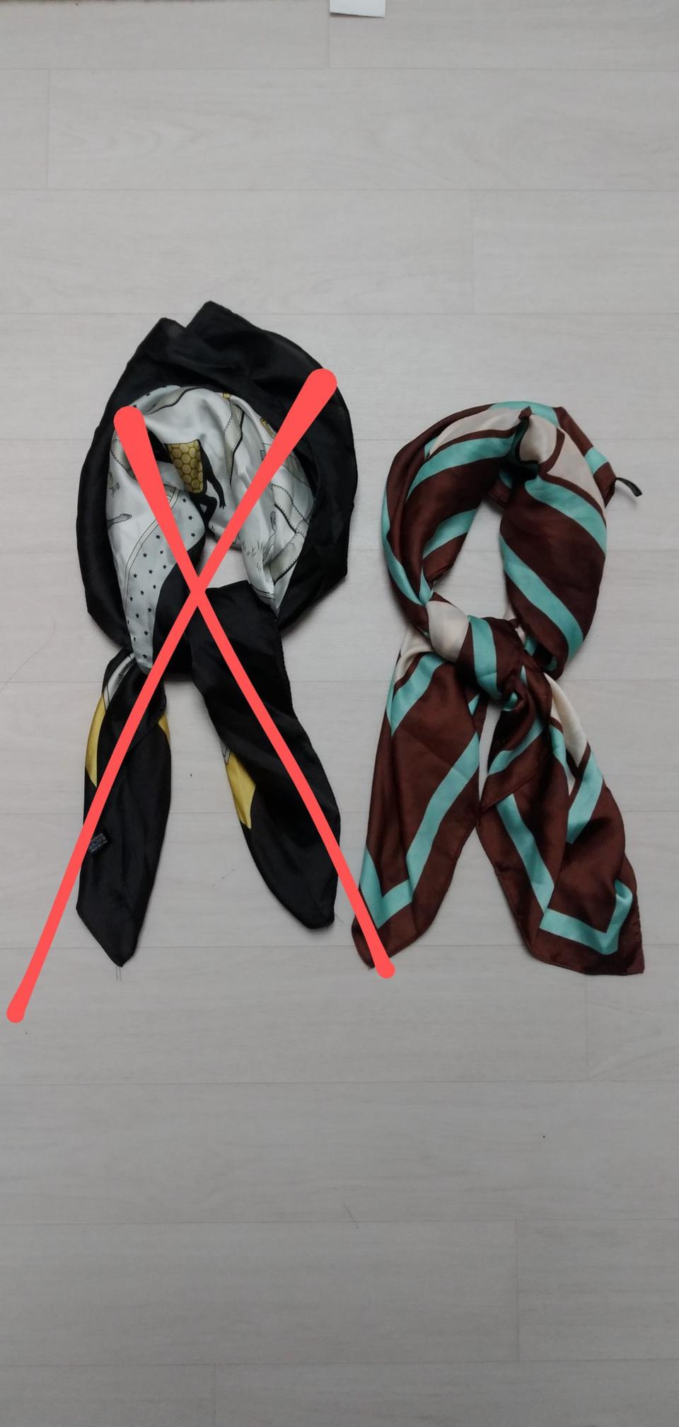 스카프 실크.폴리 혼방