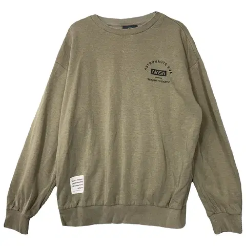 FRANK STONE 나사 로고 카키 맨투맨 90