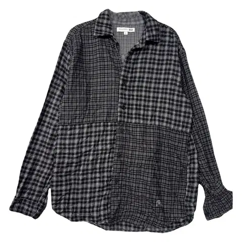 유니클로 JW 앤더슨 오버핏 체크 블랙 셔츠 S