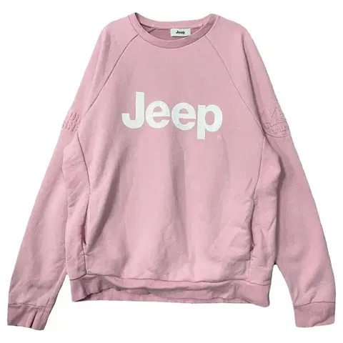 지프 프린팅 라이트 핑크 맨투맨 XL