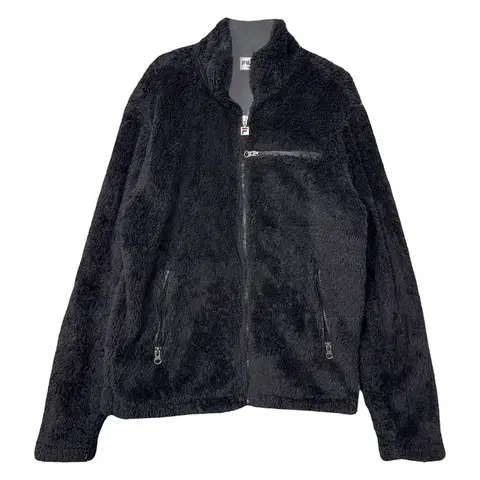 휠라 블랙 양털 캐주얼 후리스 SMALL