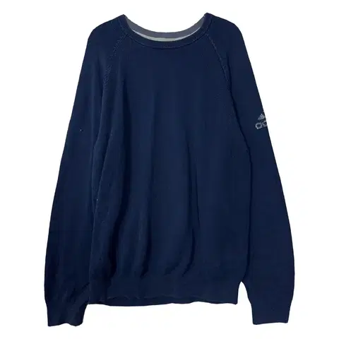 아디다스 네이비 완장 로고 니트 L