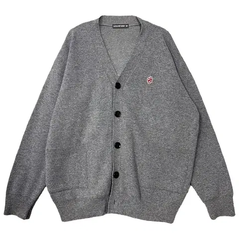 OIOI 5252 로고 오버핏 니트 그레이 가디건 M