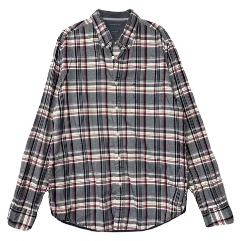 타미힐피거 체크 로고 캐주얼 셔츠 M