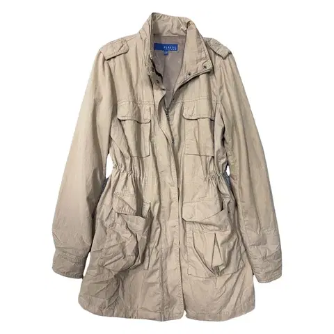 플라스틱아일랜드 베이지 밴딩 빈티지 코트 S