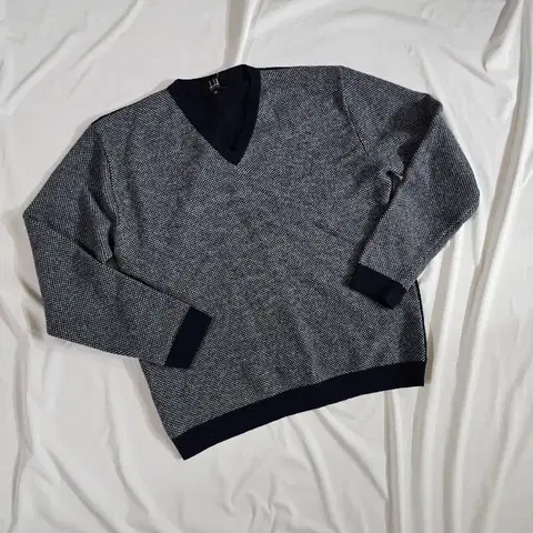 [XL] 던힐 네이비 V넥 니트 스웨터