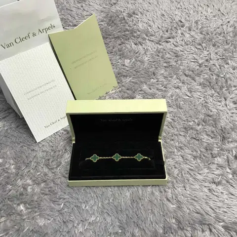 {클로젯}[풀구성] 반클리프 알함브라 브레이슬릿 5모티브 팔찌 그린