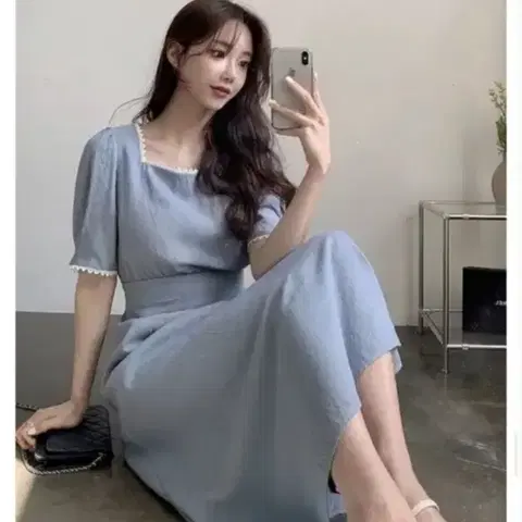 리리앤코 스퀘어넥 롱원피스 66-77