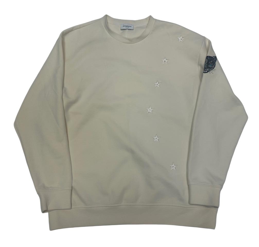 송지오옴므 스타 사이드로고 아이보리맨투맨 100