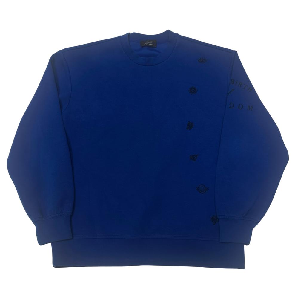 송지오옴므 블루 아트워크맨투맨 100