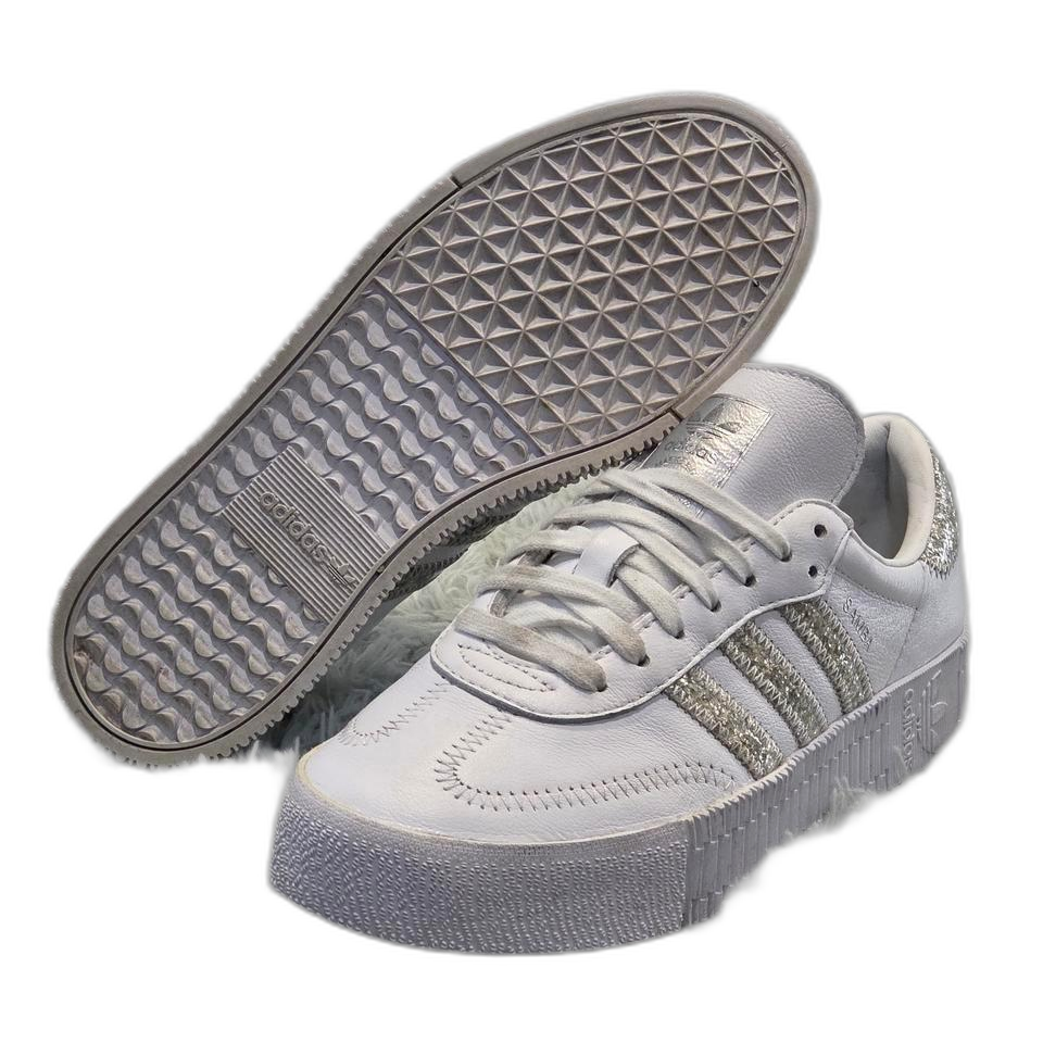 3q-9:아디다스 삼바 로즈 글리터 화이트 실버 (225mm)-ss급