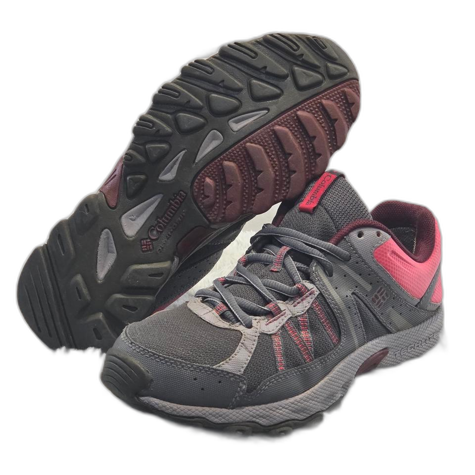 3q-18:컬럼비아 테크라이트 그레이 핑크 트레일 러닝화 (240mm)