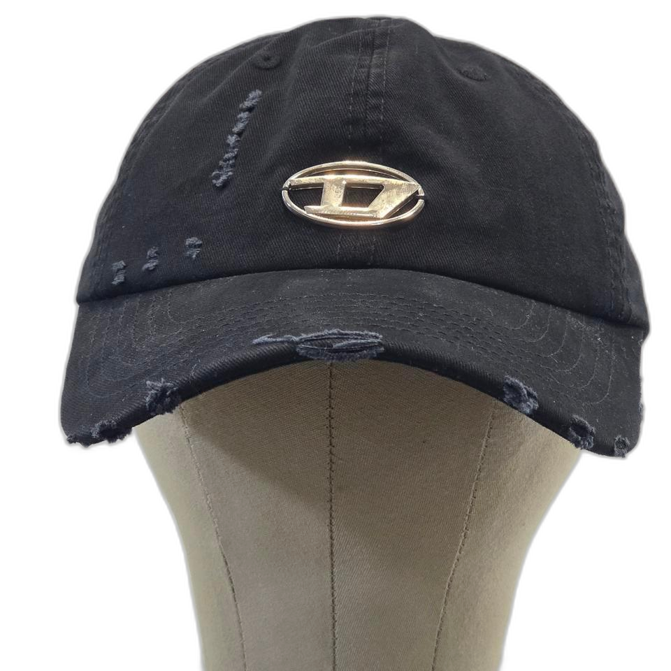 L8-8:HSH 메탈 로고빈티지 디스트로이드 블랙 볼캡(약56-59cm)