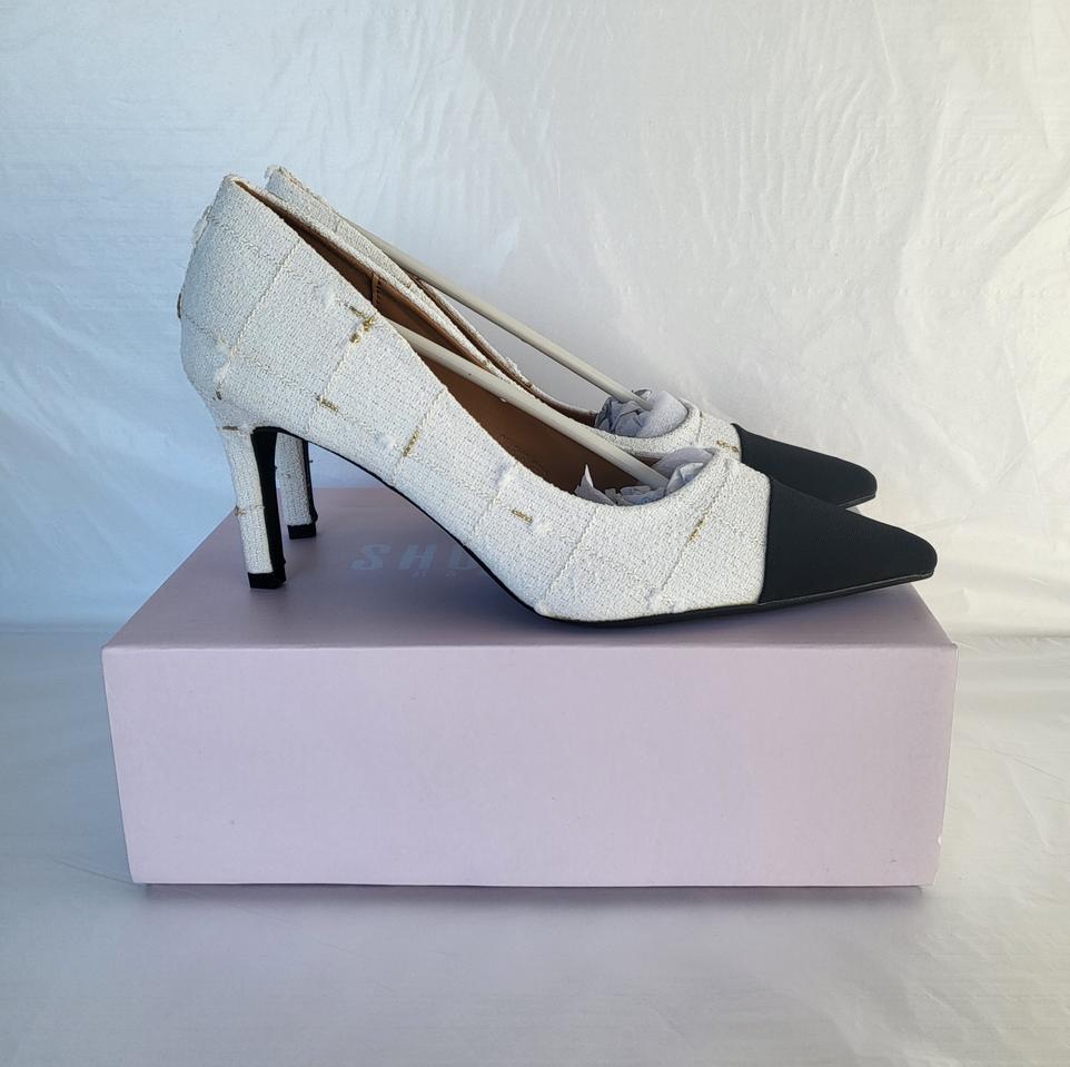 미개봉 새상품 트위드 정장 구두 250 화이트 색상