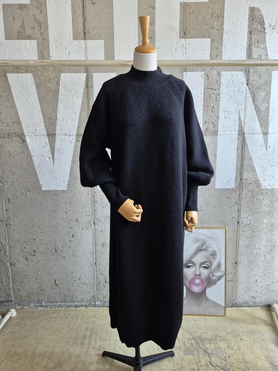 스튜디오톰보이 벌룬소매 니트 롱원피스(JK2