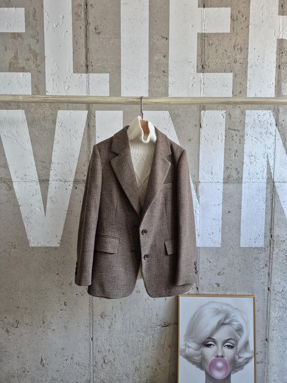 셀렙샵 하운드투스 체크 울자켓