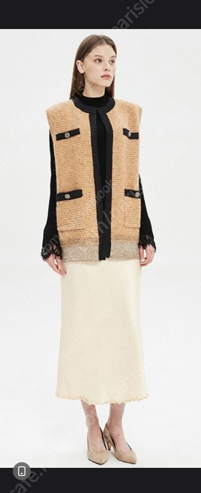 (정품) TIME 트위드 니트 베스트