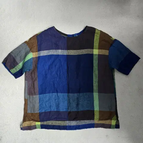 23SS 팔라스 파레스 린넨 멀티컬러 체크 풀오버