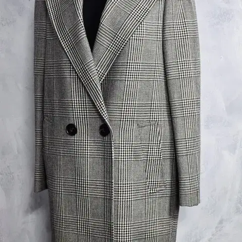 스텔라 메카트니 글렌체크 더블 롱코트 42사이즈