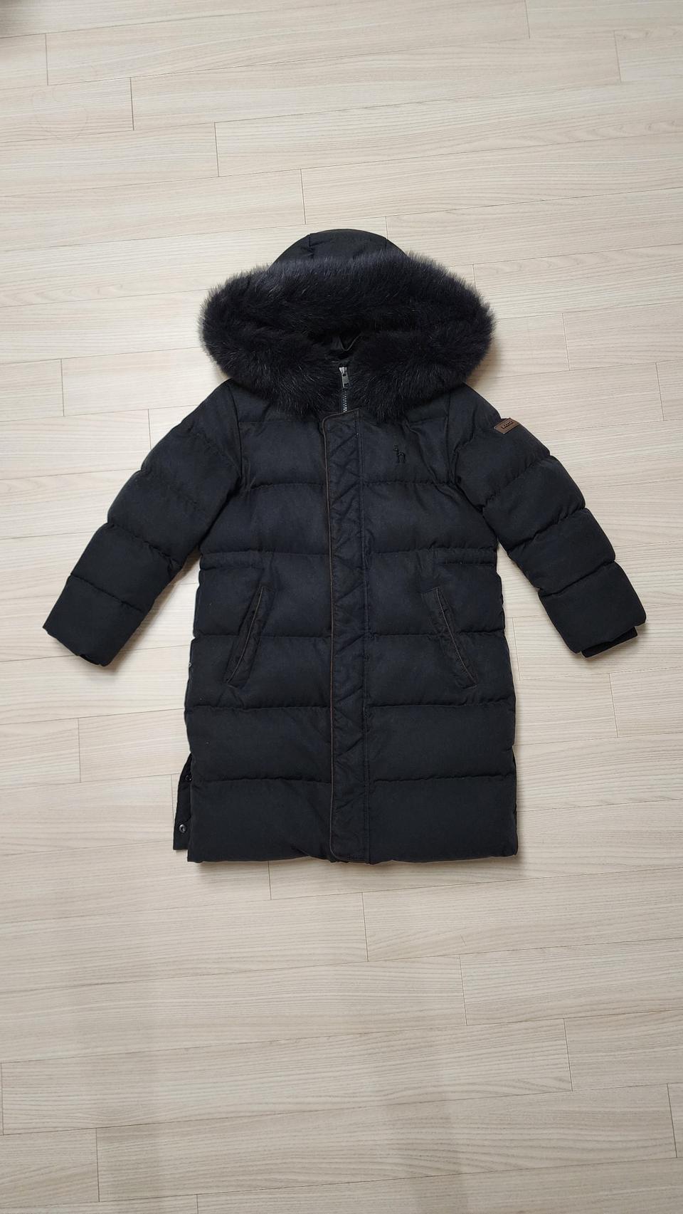 헤지스 키즈 롱 패딩 블랙 130사이즈