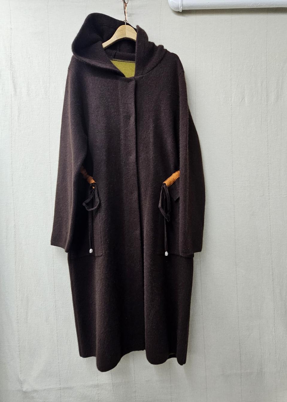 밍크퍼 후드니트롱코트