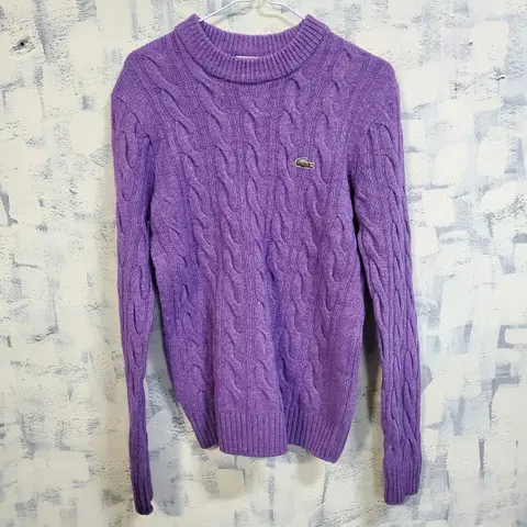 라코스테 브이넥 꽈베기 울 니트