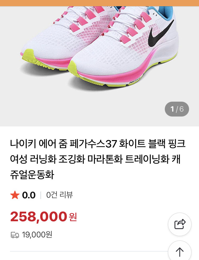 나이키 페가수스 37 런닝화 245mm