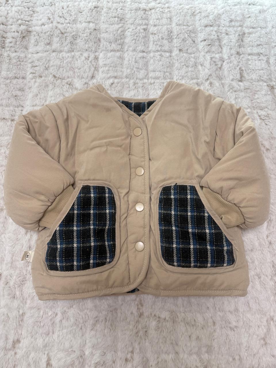 리버시블 누빔 체크 양면패딩 자켓