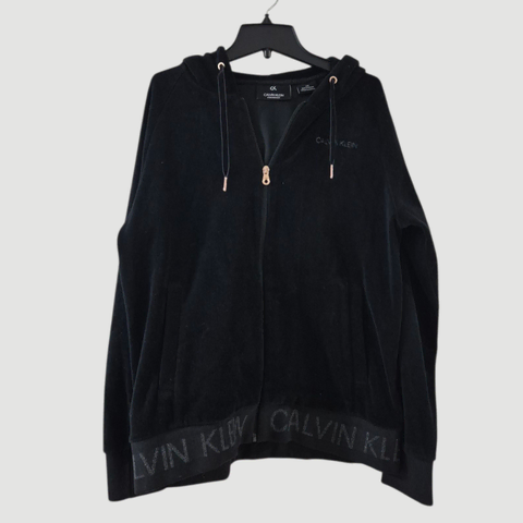 [L]캘빈클라인 여자 벨벳 후드집업