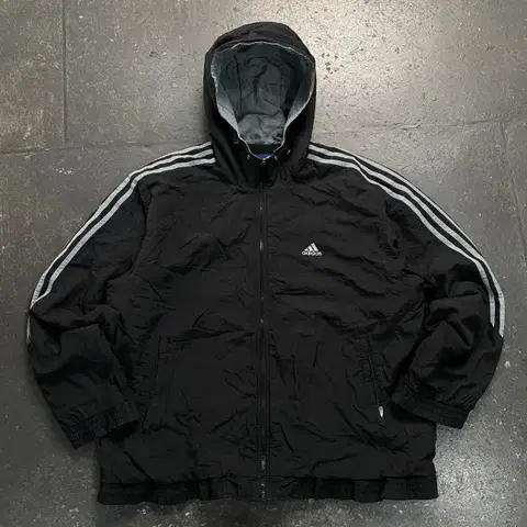 105 아디다스 올드스쿨 누빔 후드 자켓