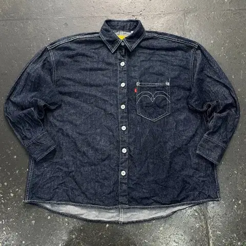 리바이스 레드 오버사이 데님 셔츠