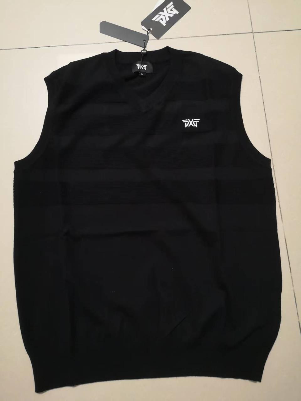 [국내당일배송] PXG 남성 니트 탑 조끼 블랙 XL사이즈