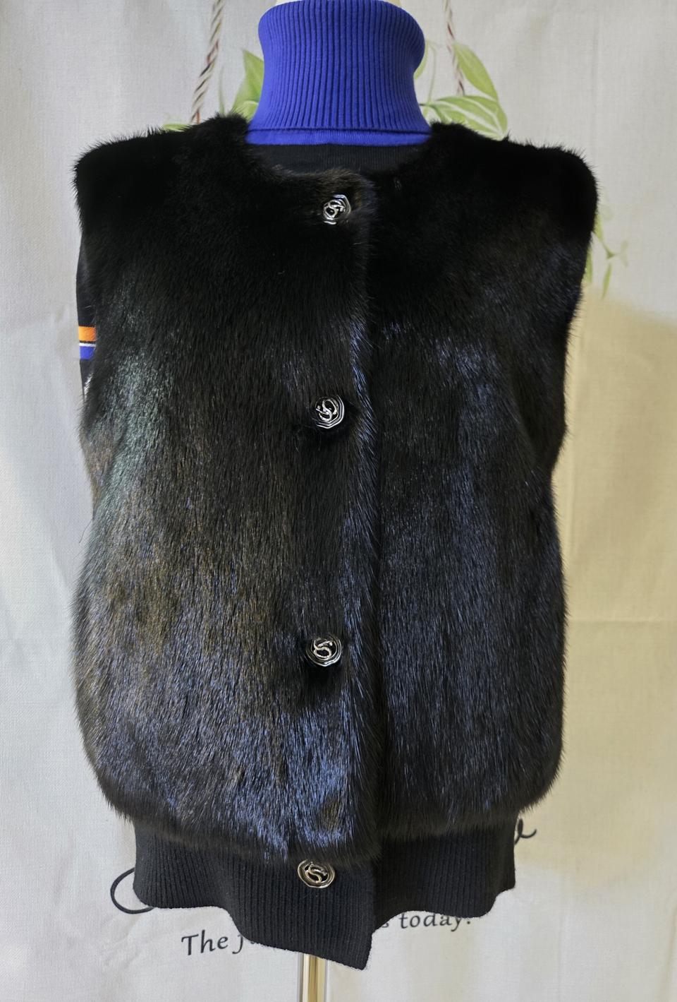 LANVIN 밍크 캐시미어 베스트 M(새상품)