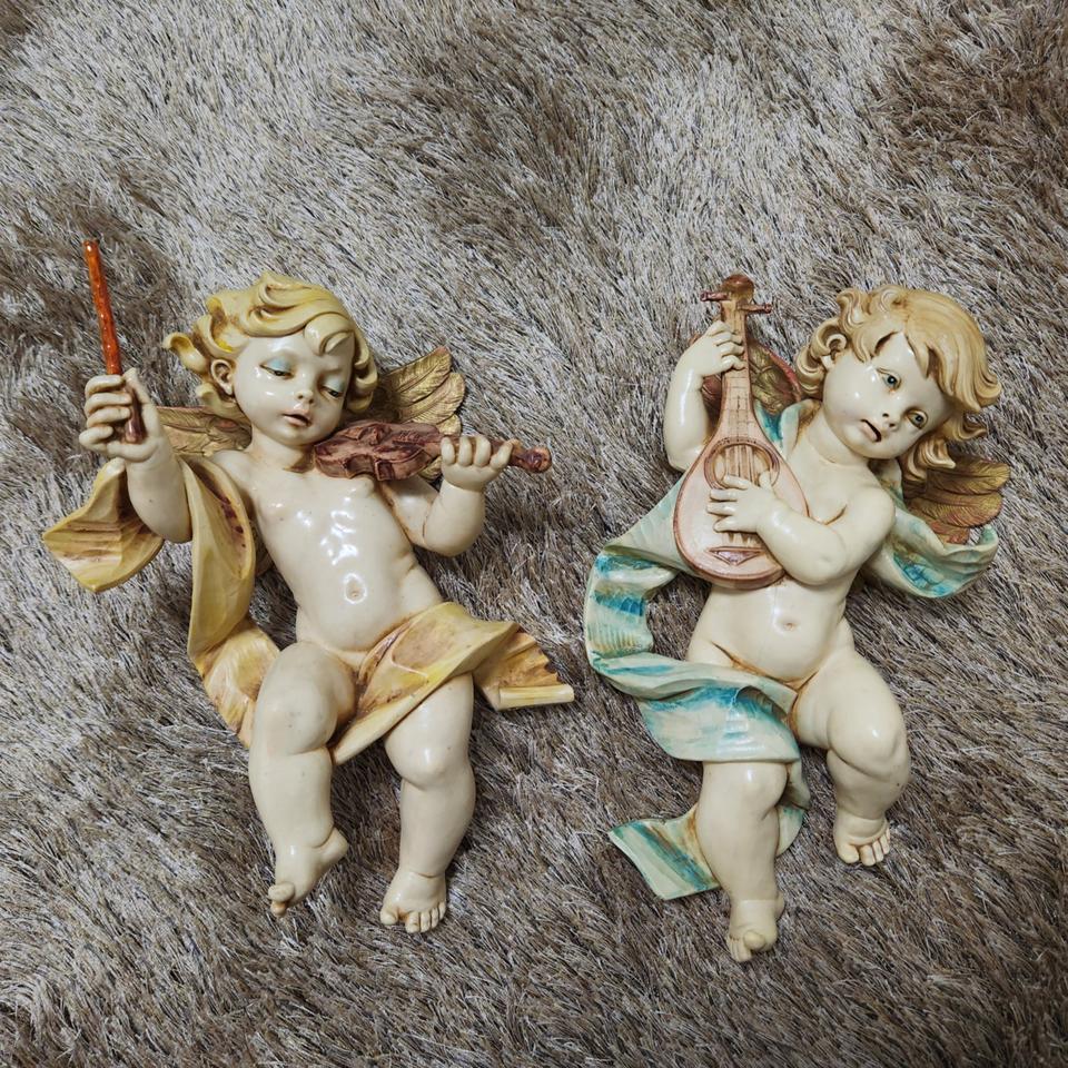80년대 올드 빈티지 이태리 벽걸이 푸토 아기천사 2pcs.
