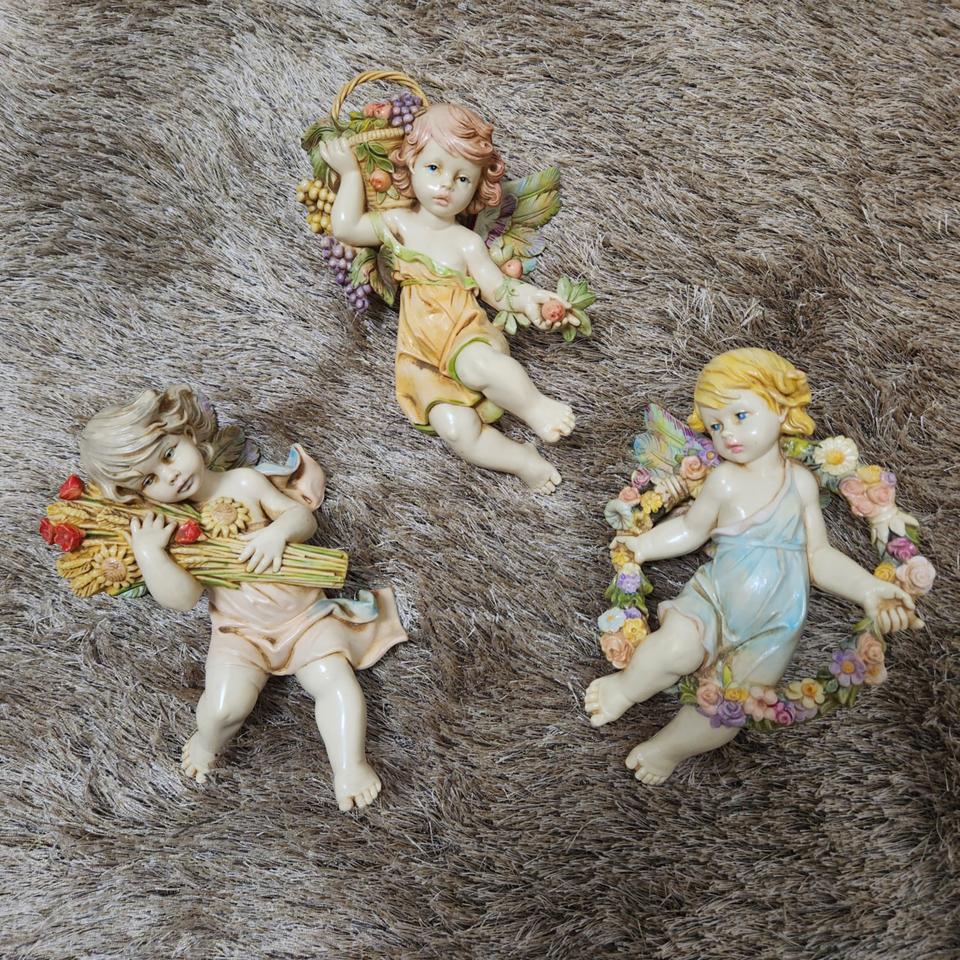 1989년 올드 이태리 씨모네티 폰타니니 아가천사 피규어 3pcs.