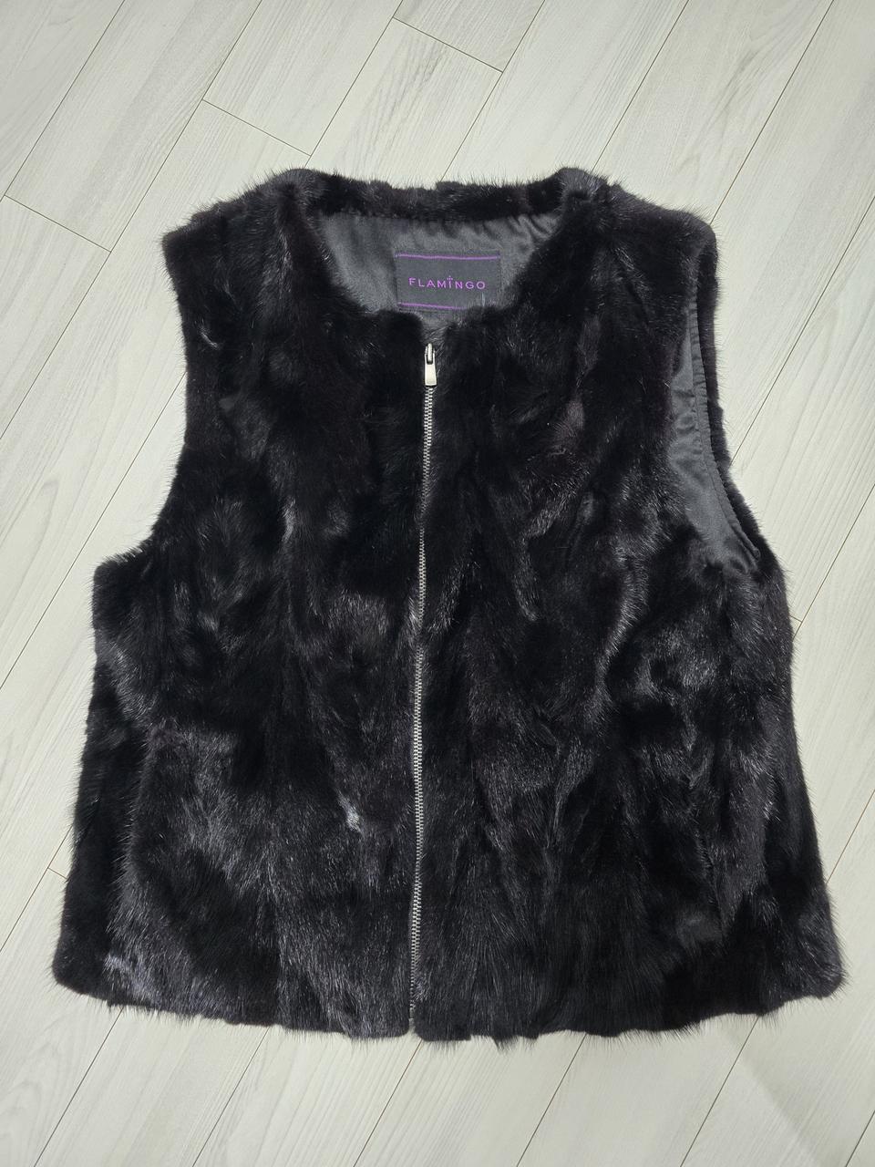 후라밍고 밍크 베스트 블랙 S 운포