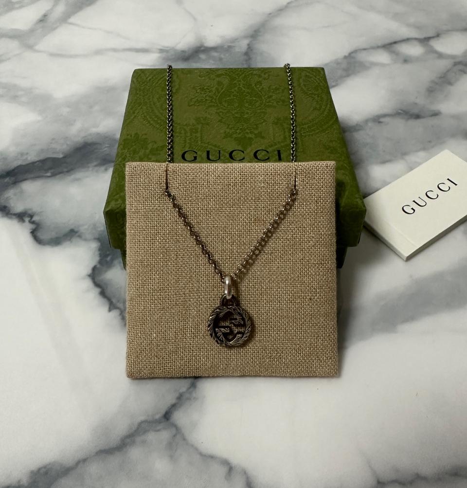 [F] 구찌 인터로킹 실버 목걸이 (3회착용)