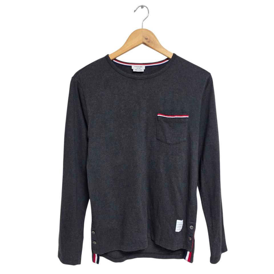 톰브라운 포켓삼선 긴팔 티셔츠