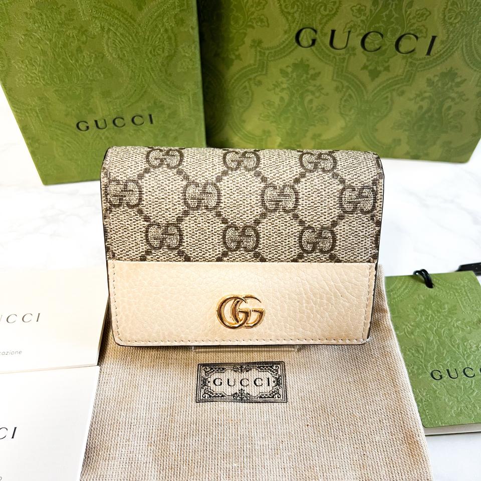 구찌 마몬트 수프림 카드지갑 화이트