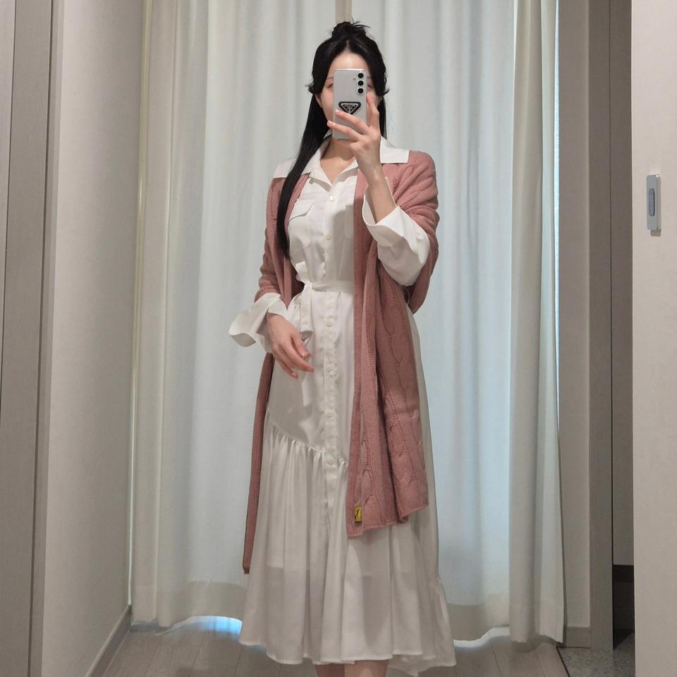 영국 헤리티지 캐시미어 골드 컬렉션 -캐시미어100 연핑크 숄/ 데이트룩