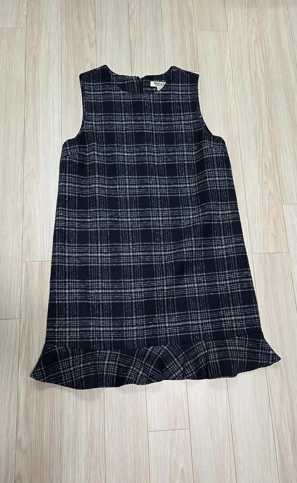 겨울 모직 원피스 S(55), 미사용, 남색