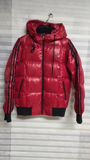 남여공용 아디다스 삼선 후드 패딩 점퍼