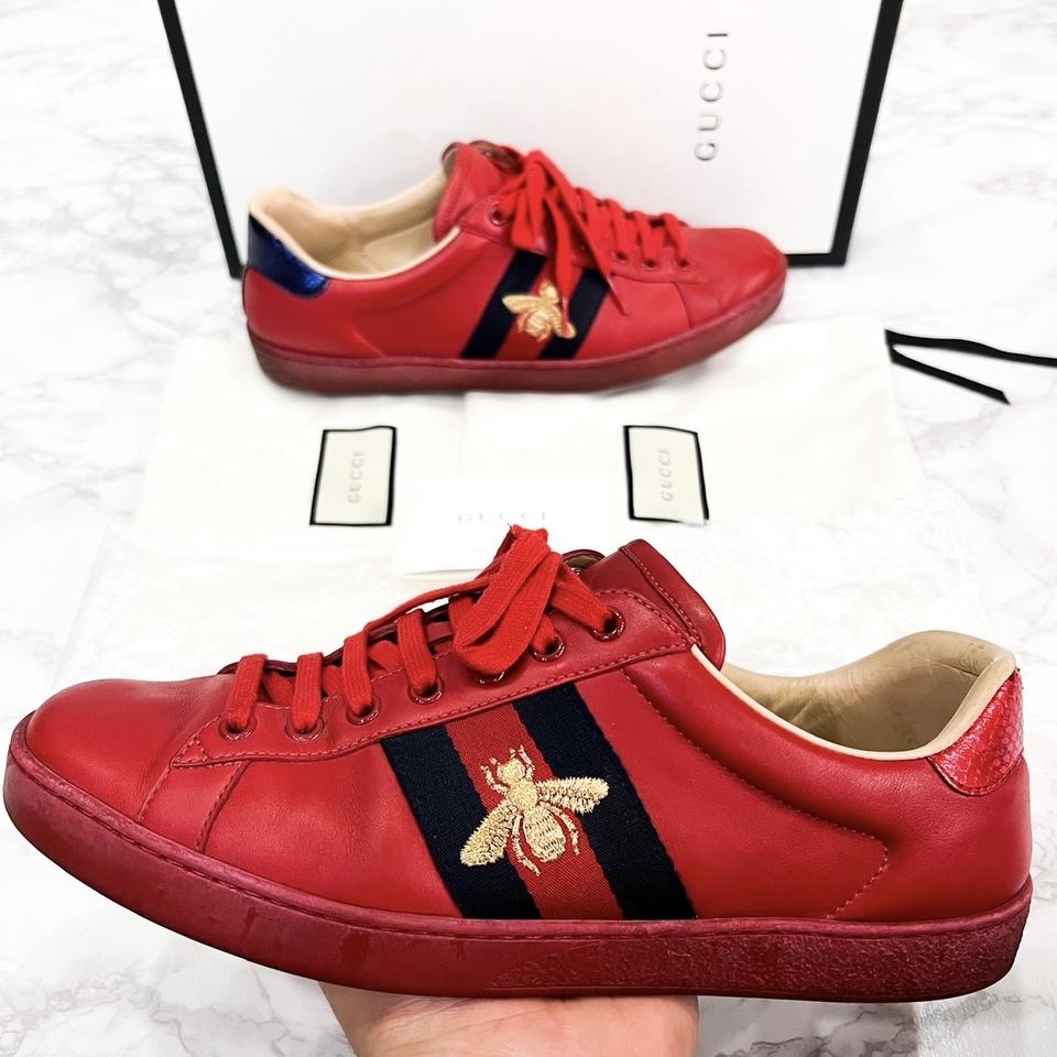 [UK8] 구찌 에이스 꿀벌 스니커즈 레드