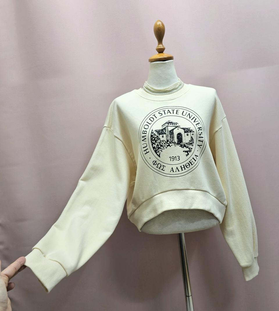 험볼트 쮸리면 언발 크롭 맨투맨