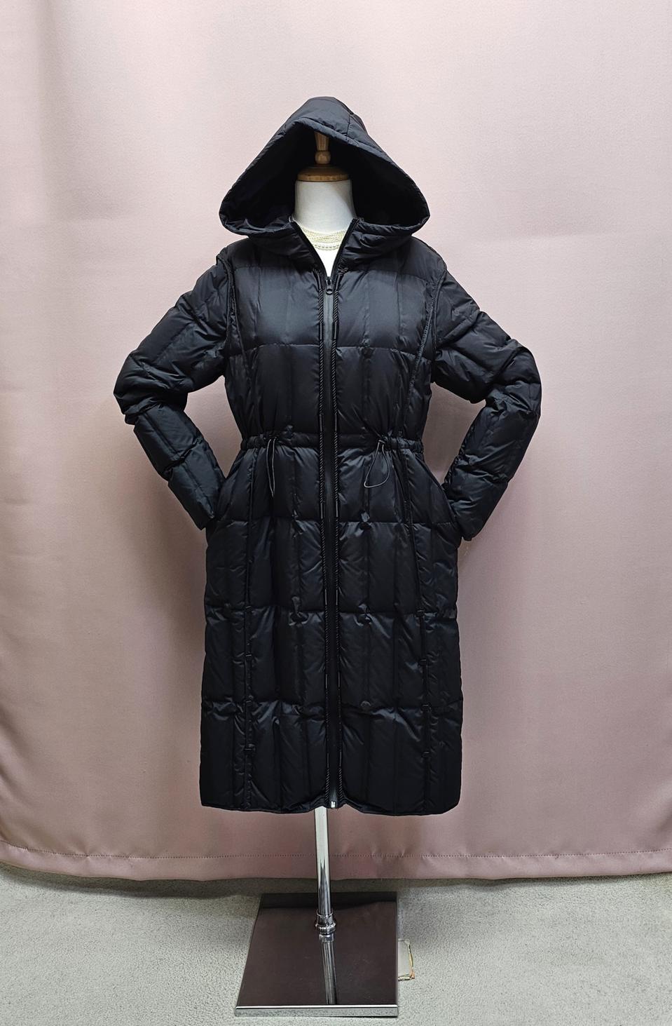 로프 스트링 오리털 경량롱패딩