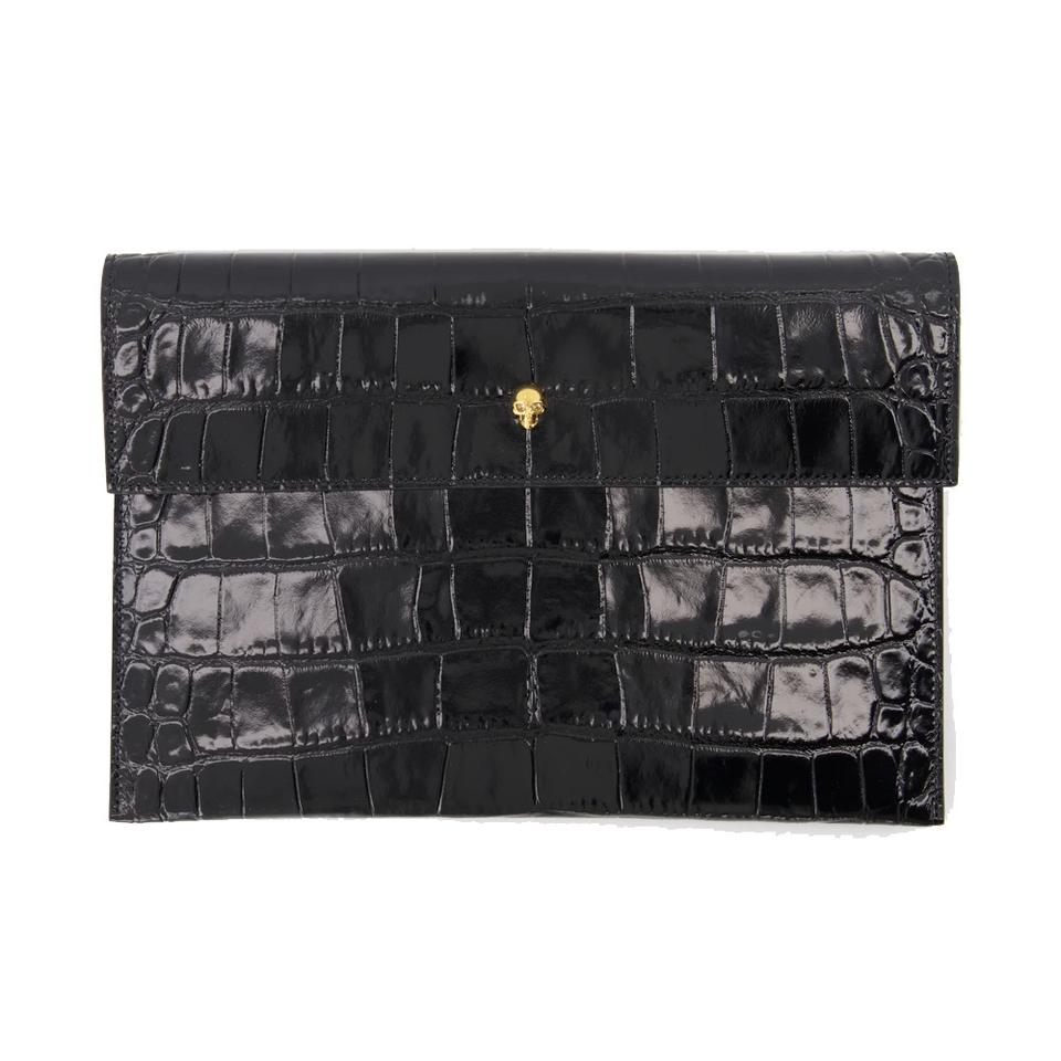 새상품 알렉산터 맥퀸 클러치 스컬 크로커다일 클러치백