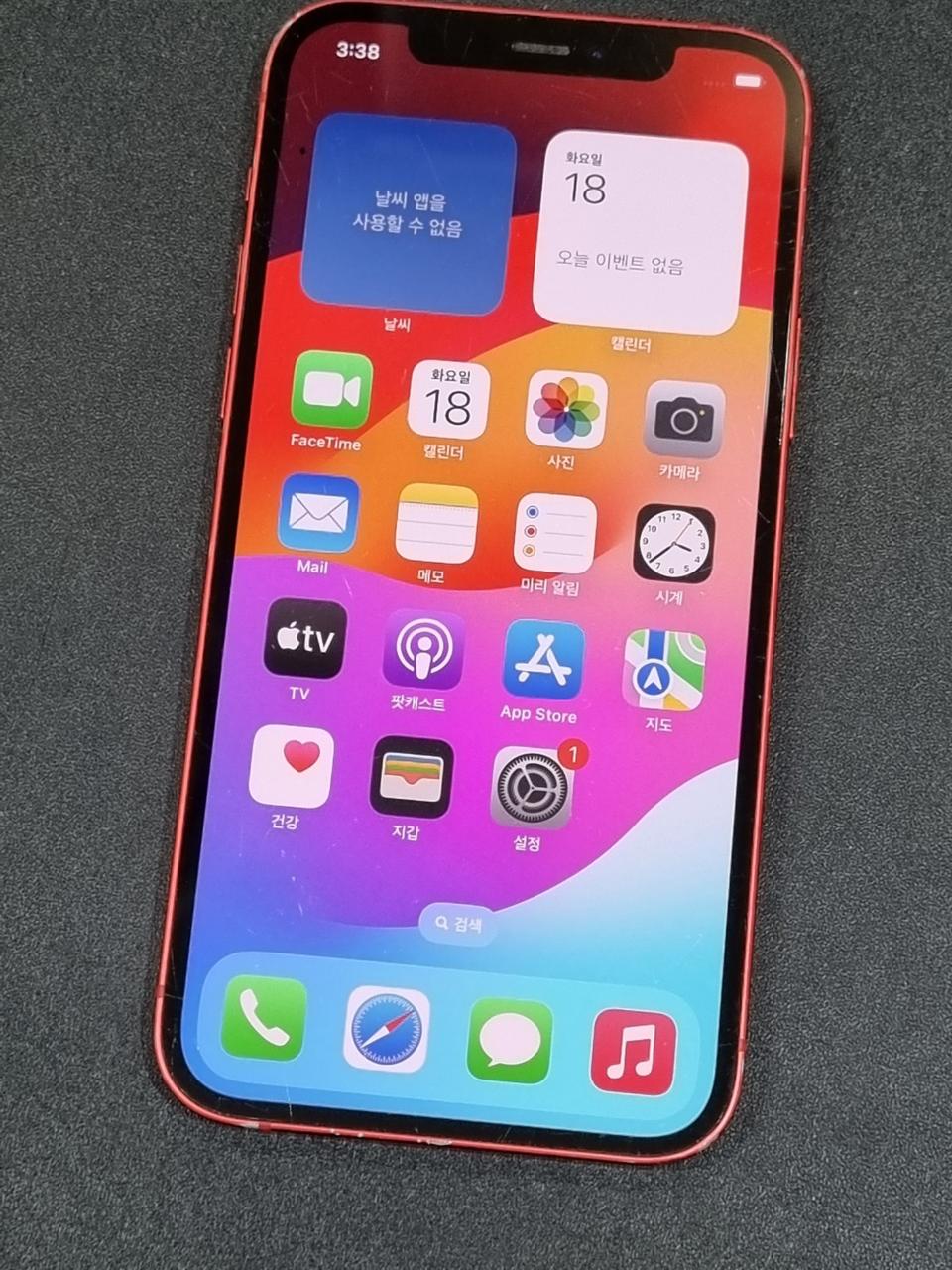 아이폰12 128GB 레드 배터리 80%