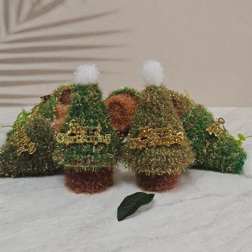 크리스마스 트리 손뜨개수세미