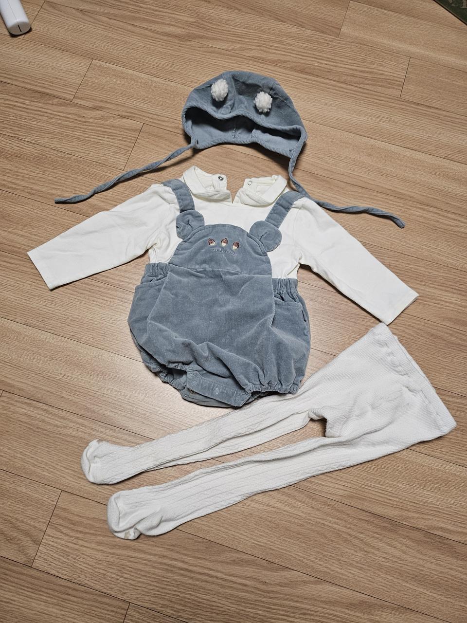 밍크뮤 코듀로이 아기옷 70-75cm 12개월이하 스타킹 서비스